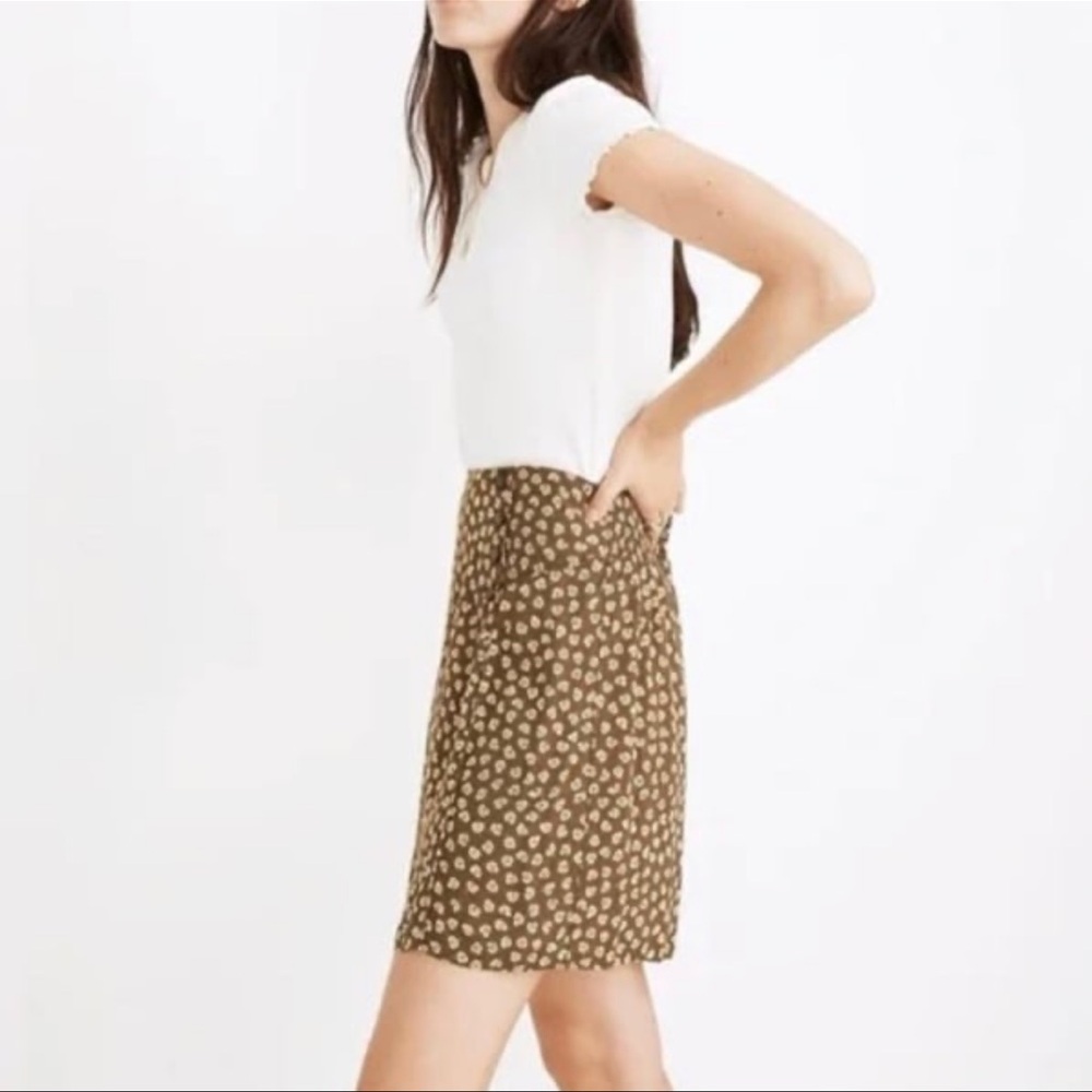 Madewell Piped Mini Skirt Woodcut Flowers Pattern Women’s XS